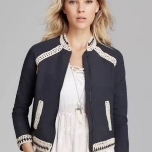 Super cute crocheted detail lightweight jacket